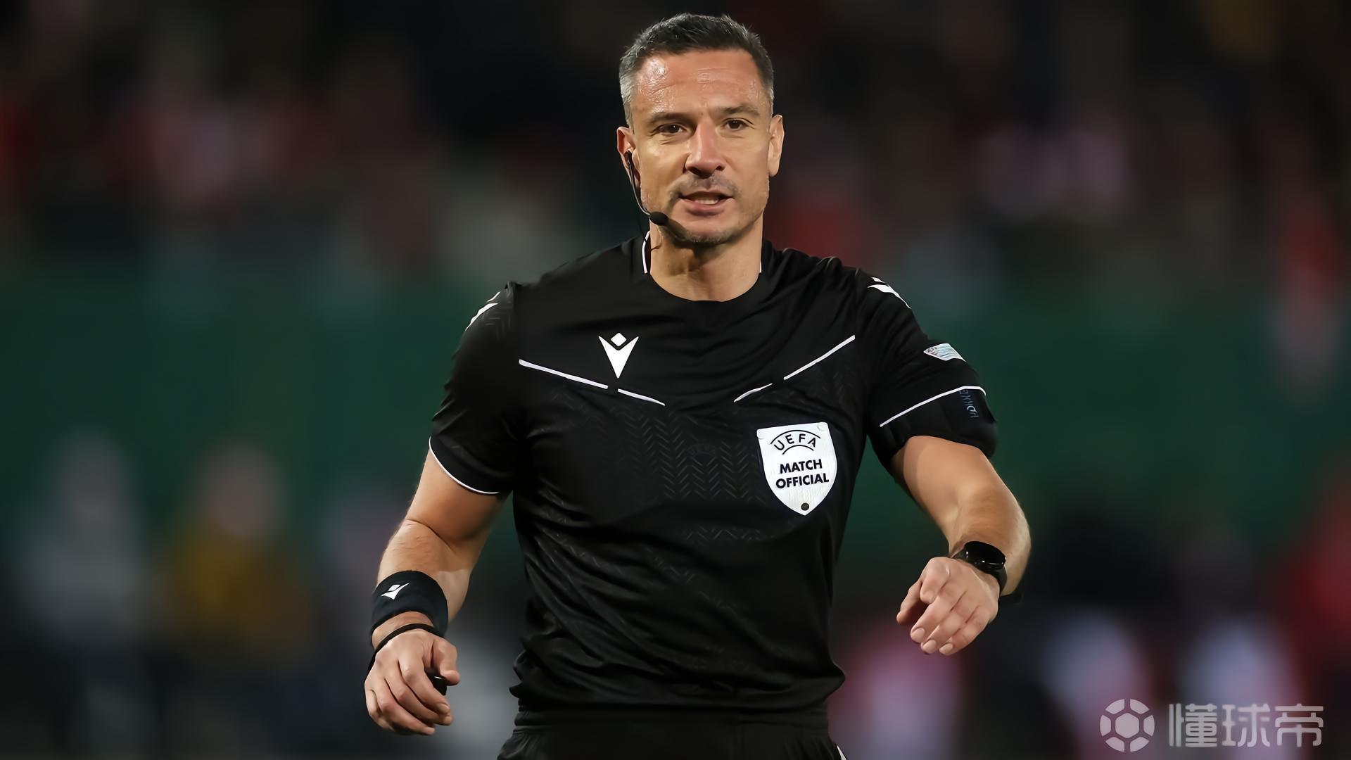 官方：温契奇将执法欧冠1/4决赛次回合拜仁vs皇马