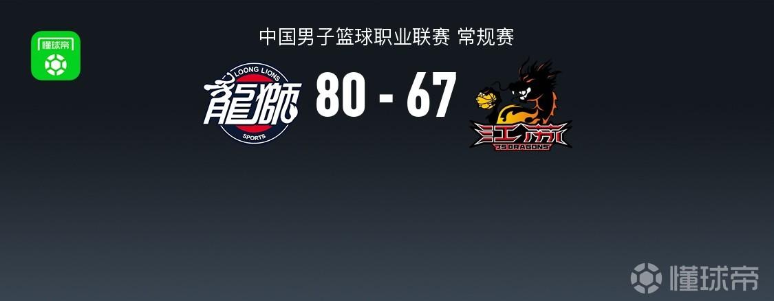 广州80-67轻取江苏，威金顿37+8+6，庞峥麟18中3