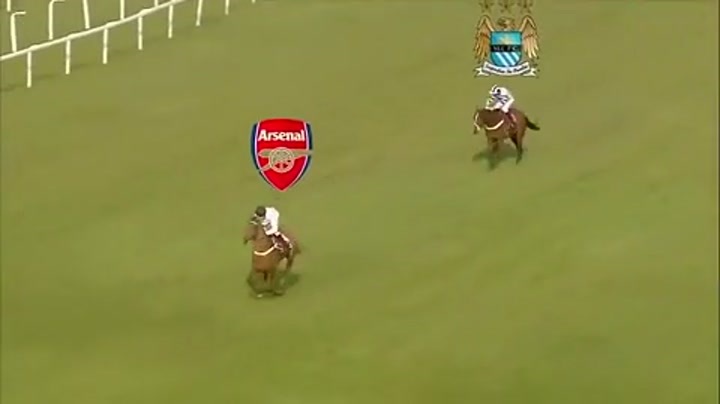 网友恶搞：阿森纳与曼城本赛季争冠英超