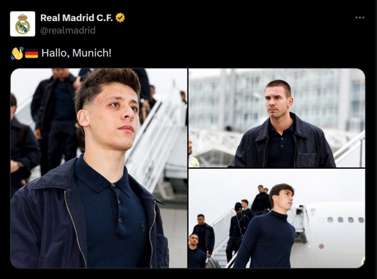 次回合能否翻盘？皇马官方社媒晒照 球队已抵达慕尼黑