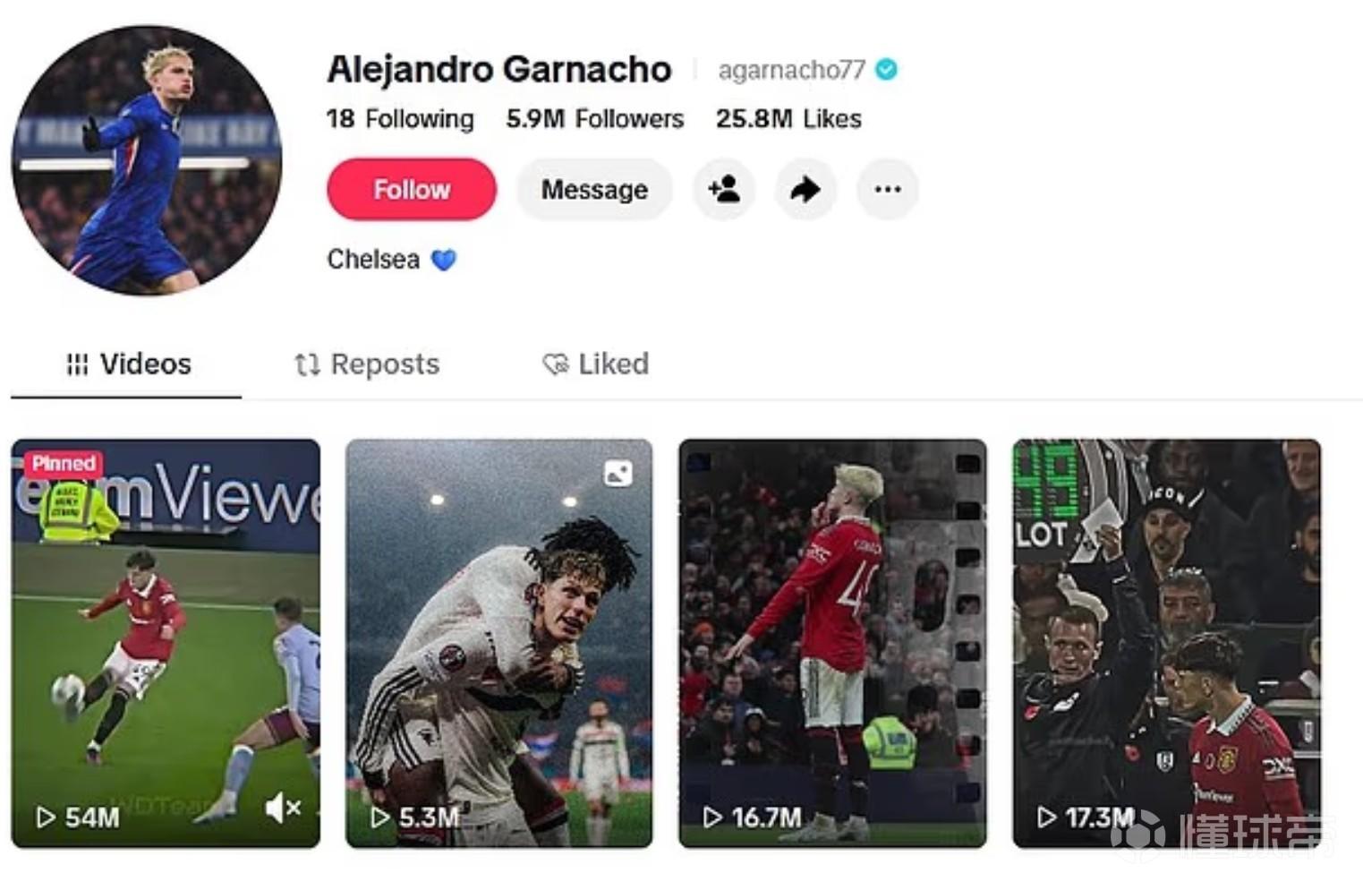 跟队：加纳乔社媒删除切尔西内容？他转会后就没发过内容