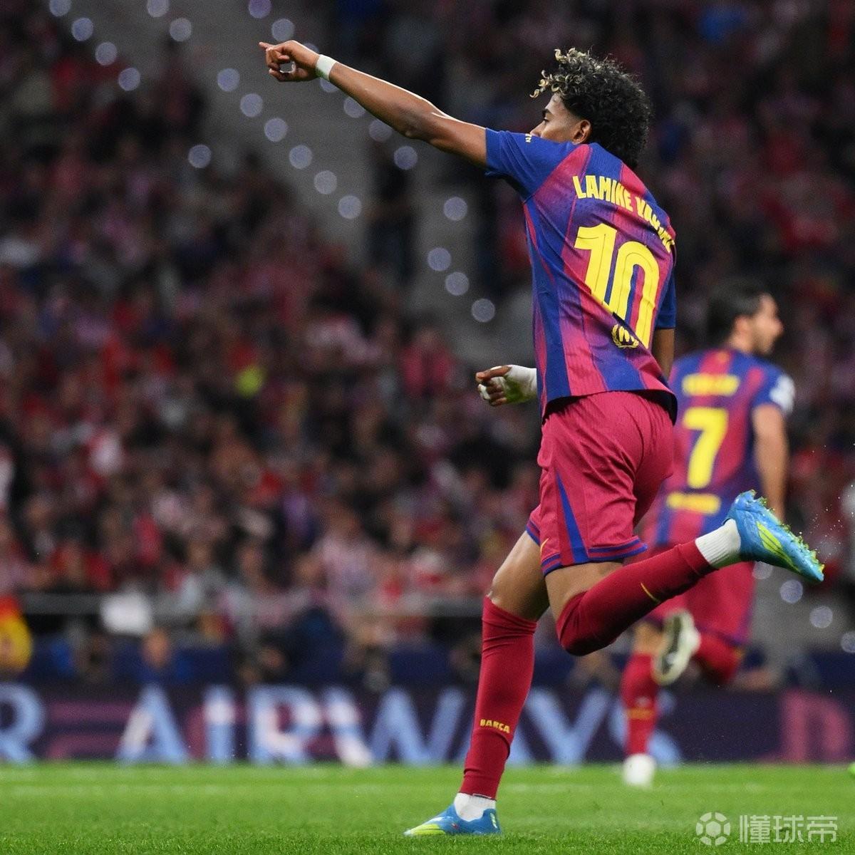 亚马尔第4分钟破门，为巴萨自2018年以来欧冠淘汰赛最快进球