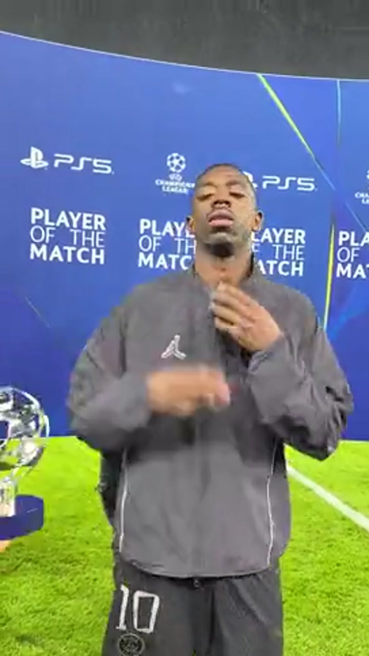 登贝莱当选巴黎2-0利物浦一役全场最佳