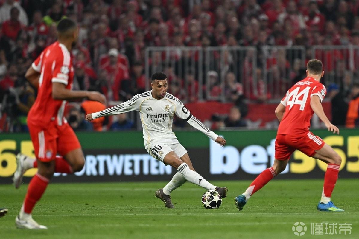 姆巴佩欧冠对阵拜仁打入5球，仅次于C罗和因扎吉