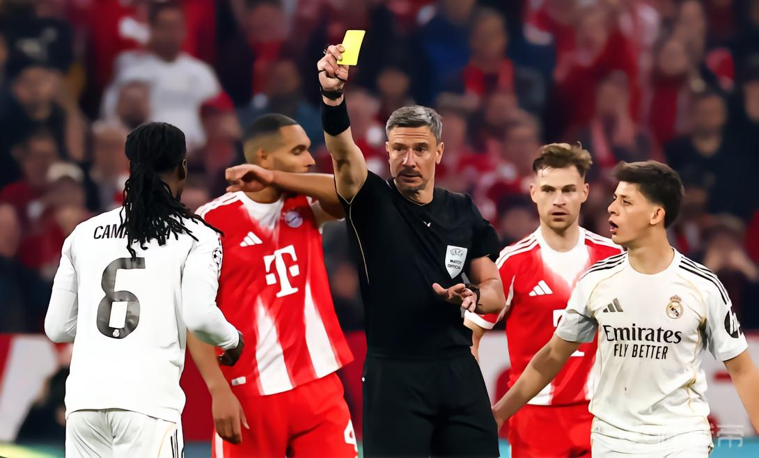皇马TV：卡马文加第二张黄牌太冤，他只是想拖延拜仁开球时间