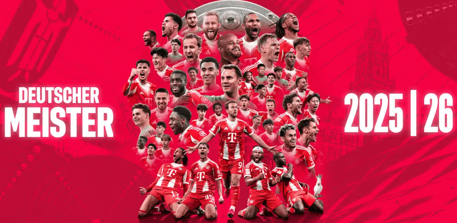 官方：拜仁德甲冠军颁奖将在最后一轮对阵科隆的赛后举行