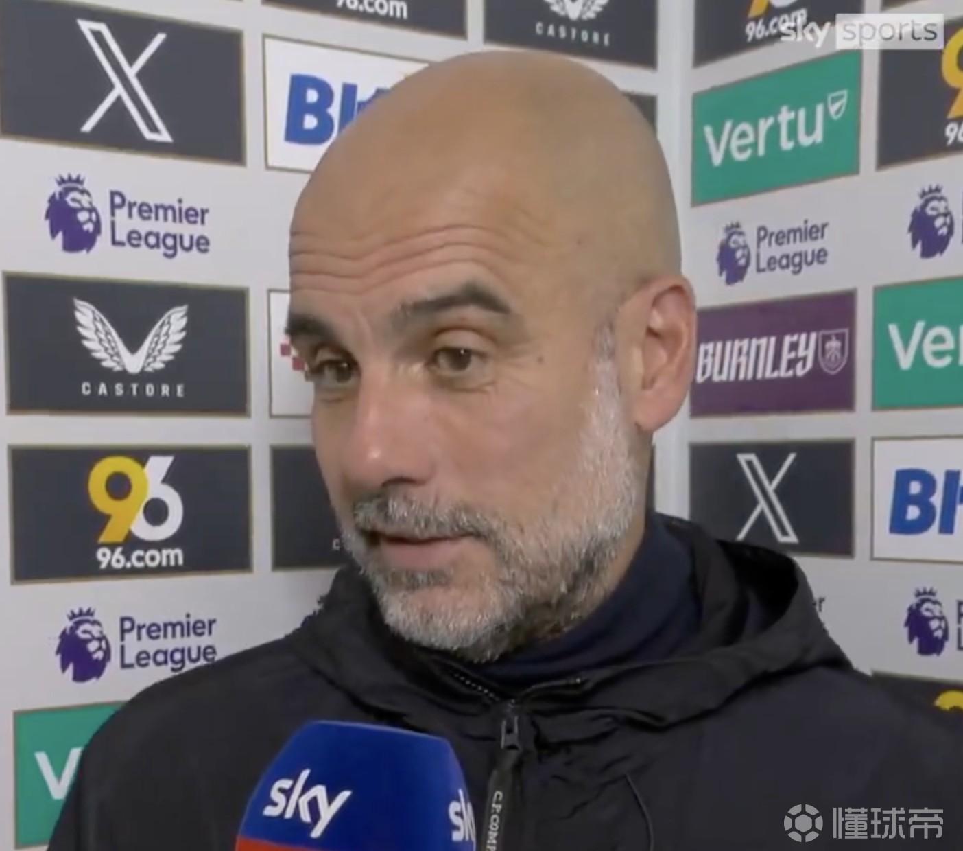 瓜帅：到目前为止阿森纳表现更好，我们今天可以追平他们