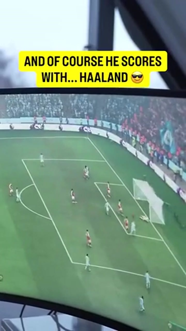 哈兰德晒出自己在对阵阿森纳的游戏中取得进球