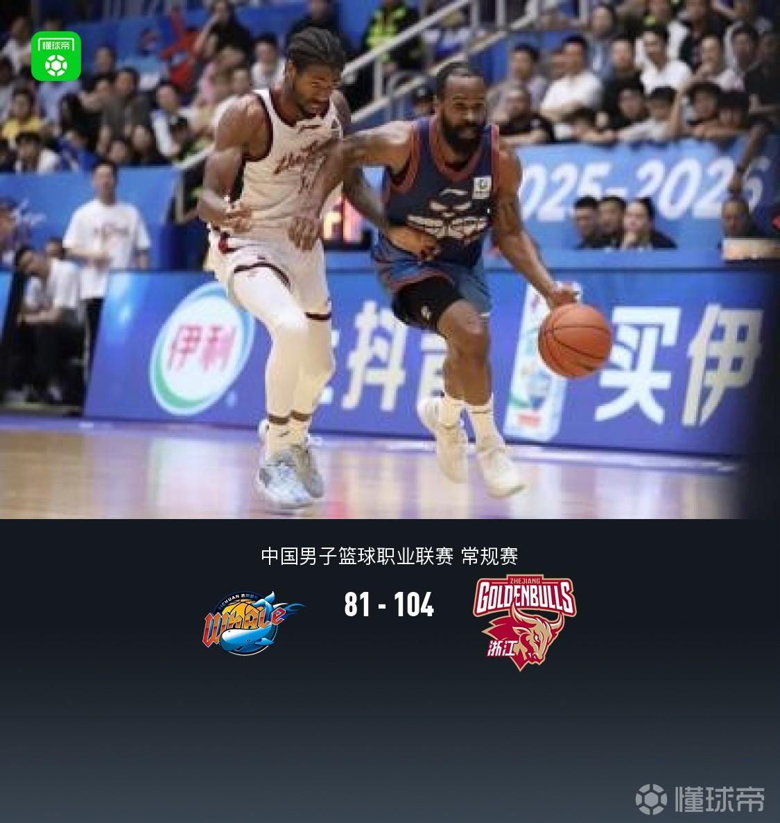 四川81-104不敌浙江赛季42连败，维纳莱斯空砍35+8+9