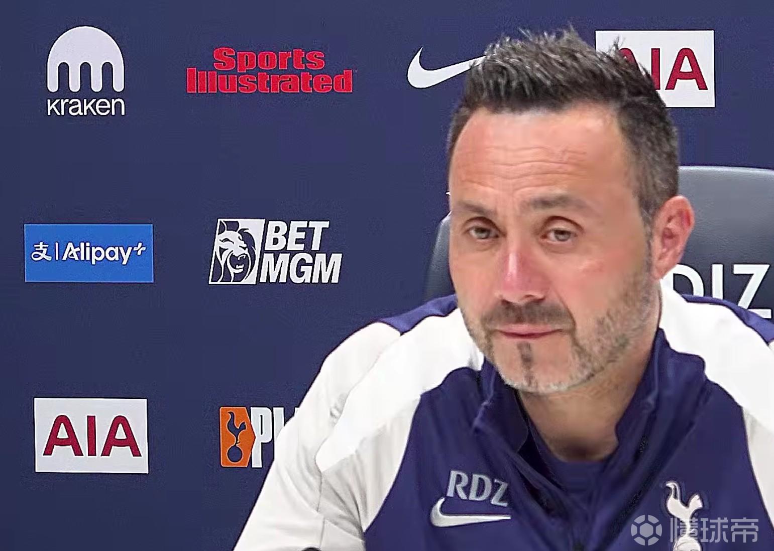 德泽尔比：五场比赛逆转局势并非完全不可能；特尔的态度很好