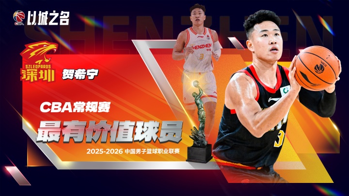 CBA官方：贺希宁当选本赛季常规赛最有价值球员