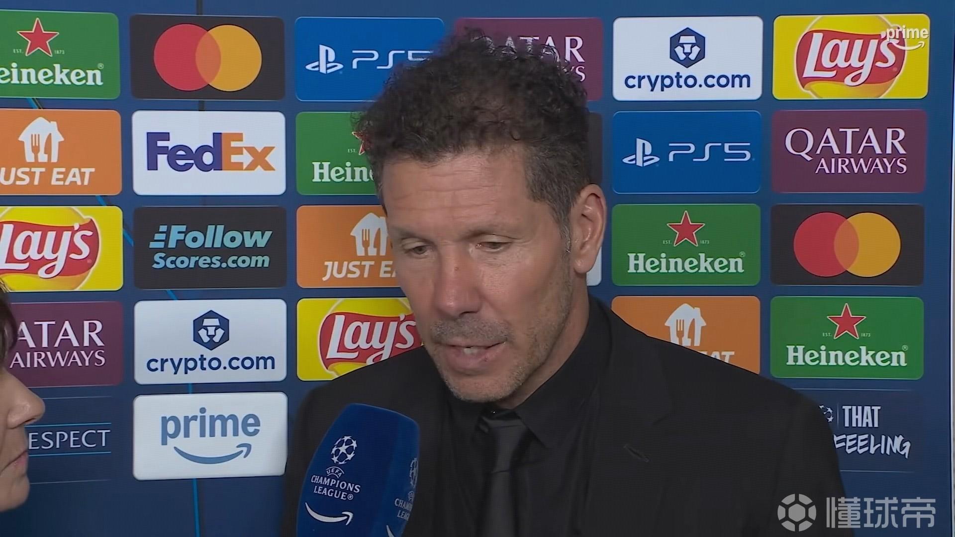 西蒙尼：当我看到5-4的比分，我会想他们进了五个也丢了四个