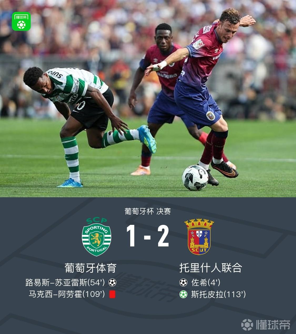 托里什人2-1葡体夺葡杯冠军，佐希建功，斯托皮拉点射制胜