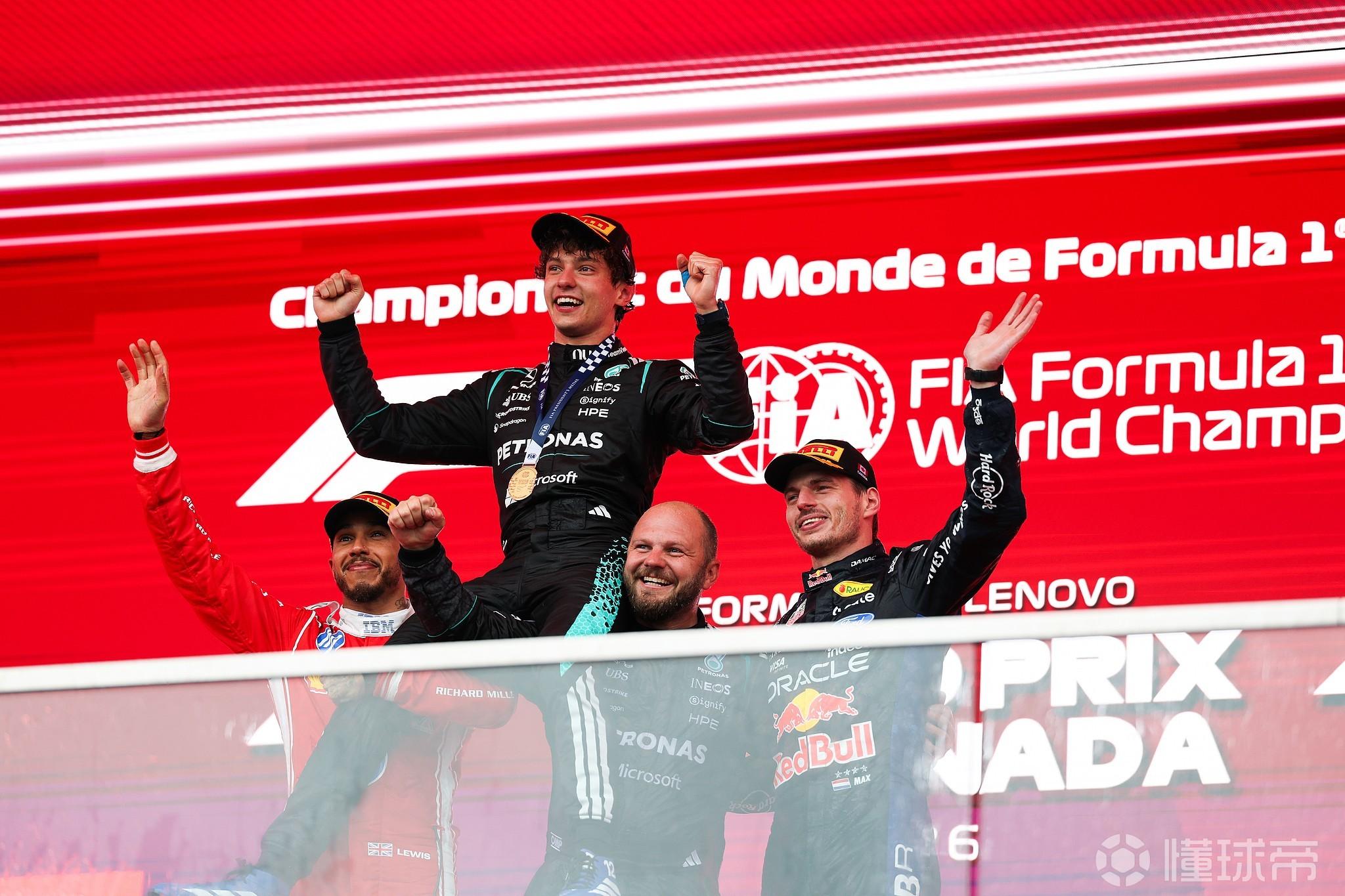 F1加拿大站：安东内利夺冠，汉密尔顿亚军；拉塞尔、诺里斯退赛