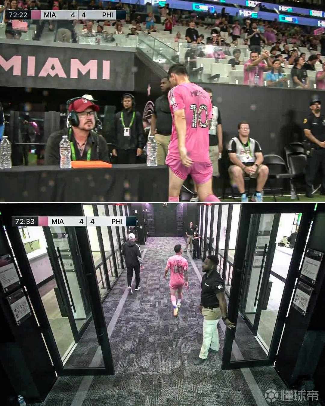 ESPN：ESPN社媒：梅西大腿后侧不适提前退场