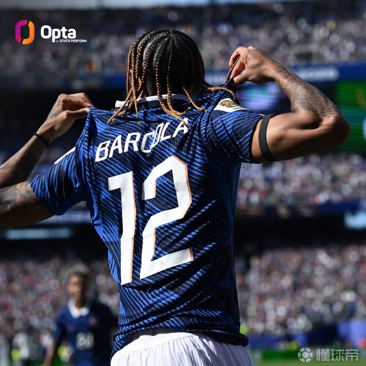 Opta：巴尔科拉是亨利后法国世界杯首秀进球最年轻球员