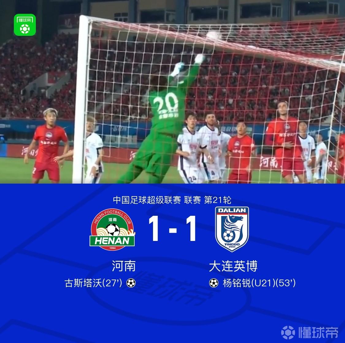 河南1-1英博，古斯塔沃、杨铭锐破门，马拉尼昂禁区倒地争议