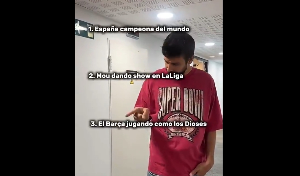 皮克发视频嘲讽皇马：穆里尼奥在西甲大放异彩