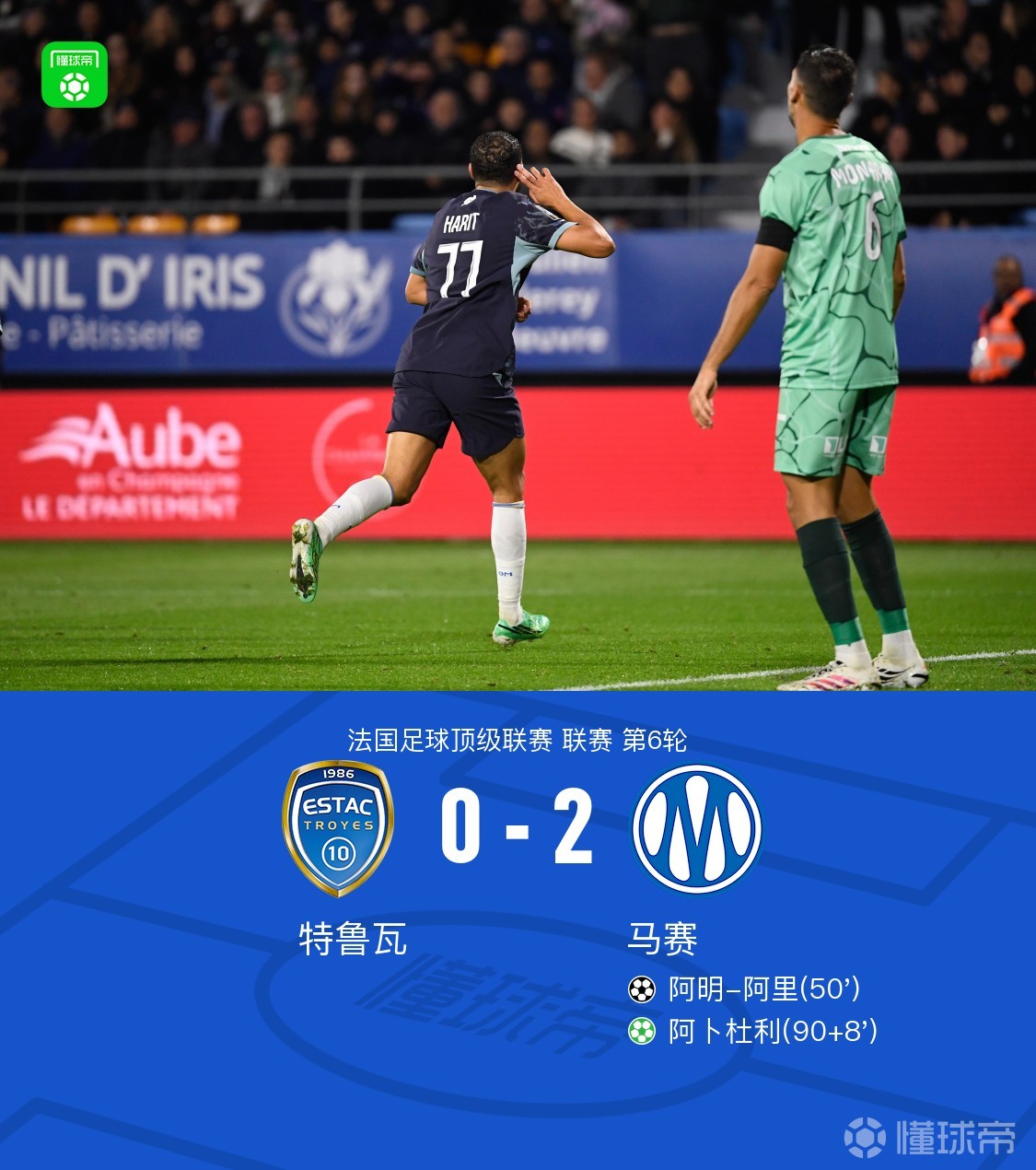 马赛2-0特鲁瓦终结5连败，阿明-阿里破门，阿卜杜利点射