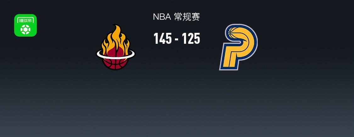 NBA战报：热火145-125步行者，字母哥31+17+10