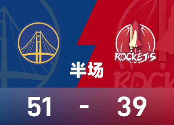 NBA季后赛半场：希尔德22分&库里仅得3分，勇士51-39领先火箭
