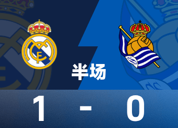 ⚽西甲半场：姆巴佩失点后补射破门，皇马暂1-0皇家社会