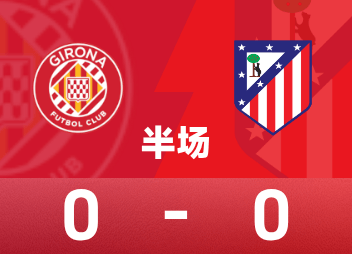 ⚽西甲半场：双方破门乏术，阿尔瓦雷斯远射造险，马竞客场暂0-0赫罗纳